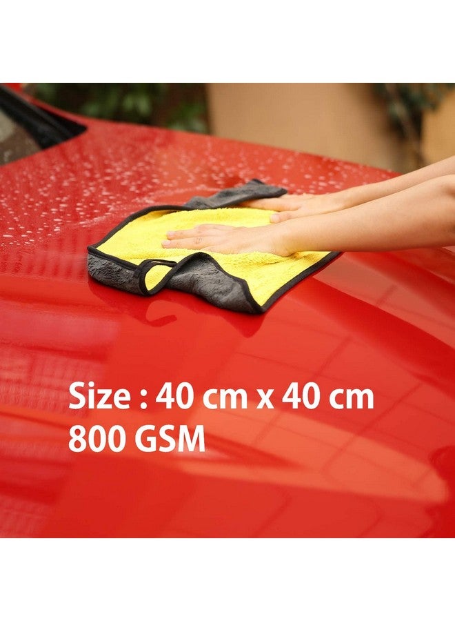 أتش أس آر منشفة تنظيف من الألياف الدقيقة HSR Car Accessices 800 GSM لتنظيف وتلميع السيارة - قماش من الألياف الدقيقة فائق السماكة مزدوج الجوانب - 40 سم × 40 سم (عبوة من 8 قطع)، أصفر ورمادي - Image 4