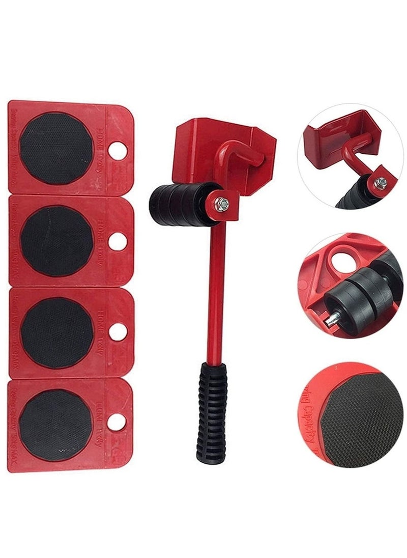 Furniture Lifter Kit, Furniture Sliders Heavy 5 Piece Set Moving Roller Kit with 1 Lifting Rod and 4 Sliding Rods Furniture Lifter Mover Tool Set for Fridge/Sofa Furniture Transport Tools Set - Image 3