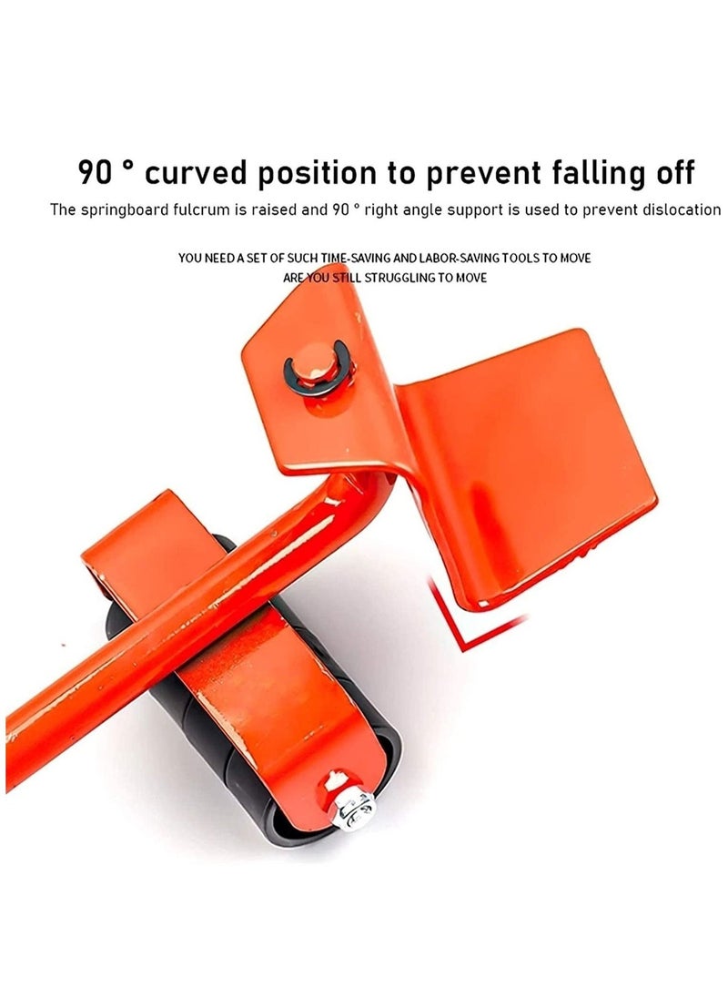 Furniture Lifter Kit, Furniture Sliders Heavy 5 Piece Set Moving Roller Kit with 1 Lifting Rod and 4 Sliding Rods Furniture Lifter Mover Tool Set for Fridge/Sofa Furniture Transport Tools Set - Image 4