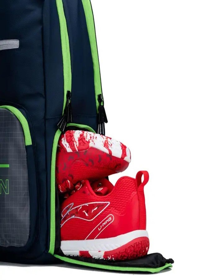 Li-Ning Motion Pro Badminton Backpack | Badminton Backpack | Polyester Badminton Back Pack | Unisex - Men, Boys, Girls, Women | Perfect for Gym, Work, and Everyday Activities - Navy - Image 4
