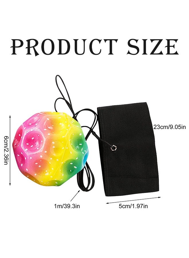 Lemon 3 Pcs Super High Bouncing Space Ball, Wrist Return Ball,  with Wrist Strap, Sports Wrist Balls, Rebound Sports Wrist Exercise Balls, Fun Single Player Toy, Exercise Toy for Indoor or Outdoor  - Image 2