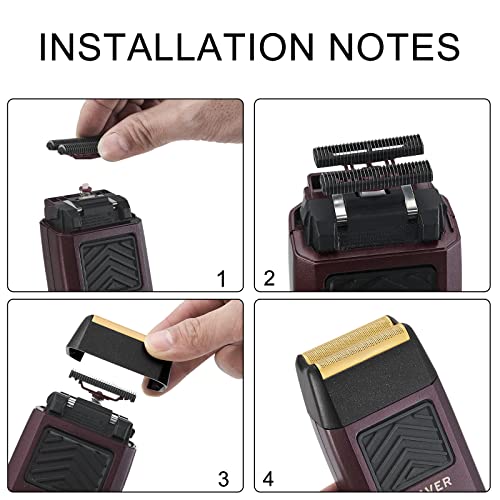colorski 2 pcs Professional 5 Star Series Finale Shaver Shaper Replacement Super Close Gold Foil and Cutter Bar Assembly, Compatible with Wahl Shaver Foil Model 7043-100,Shaving for Barbers and Stylists - Image 5