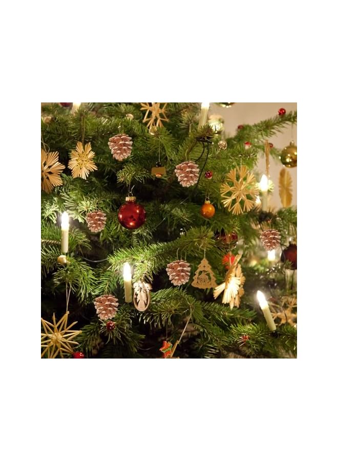 The Bros 18 Pcs Natural with String Golden Pinecone Christmas Tree Hanging Ornament for Wreath Garlands Decoration Natural Pine Cones With String for DIY Crafts Home Decoration (Gold) - Image 3