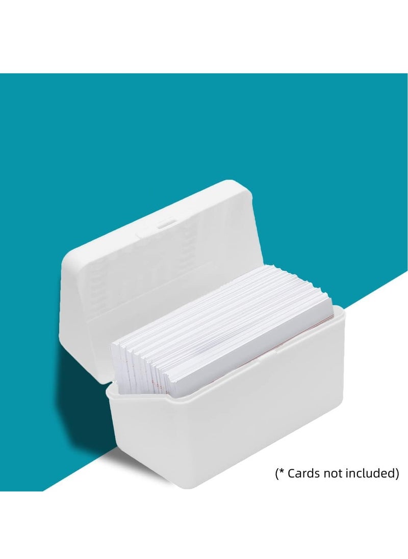 SYOSI - Index Card Holder Organizer Case 3x5 Flash Note Card Holder Index Card Holder Notecard Box Recipe Card Box Plastic Storage Organizer for Filling Index Cards Notecards Flashcards 2 Packs White - Image 1
