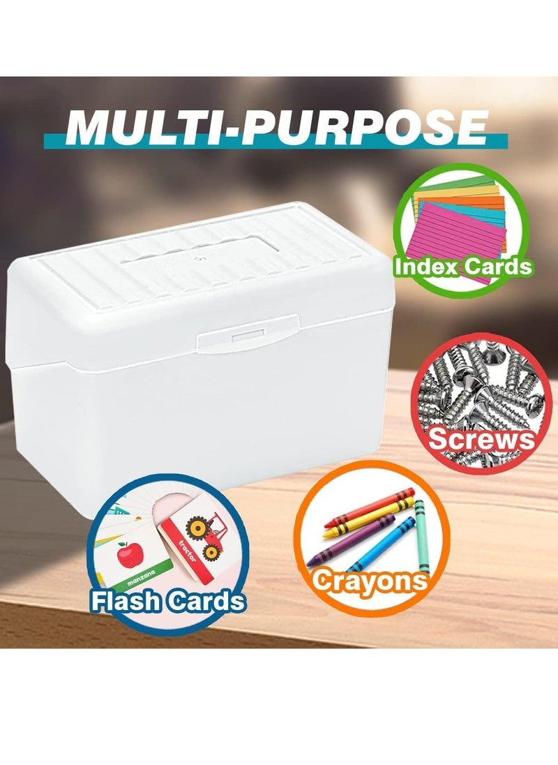 SYOSI - Index Card Holder Organizer Case 3x5 Flash Note Card Holder Index Card Holder Notecard Box Recipe Card Box Plastic Storage Organizer for Filling Index Cards Notecards Flashcards 2 Packs White - Image 1