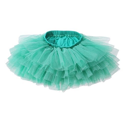 elamccor Tutu Skirt for Baby Girl Toddler 6 Layered Tulle Skirts 1-8T Green - Image 3