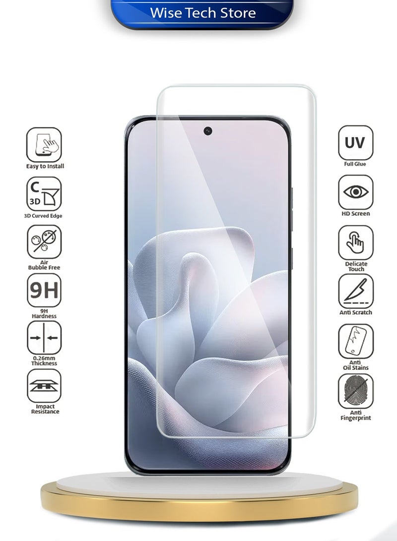 Wtech Motorola Edge 70 Fusion 5G 2026 Premium Curved Edges UV Full Glue Full Cover Tempered Glass Screen Protector (MSGUCN) - Clear - Image 2
