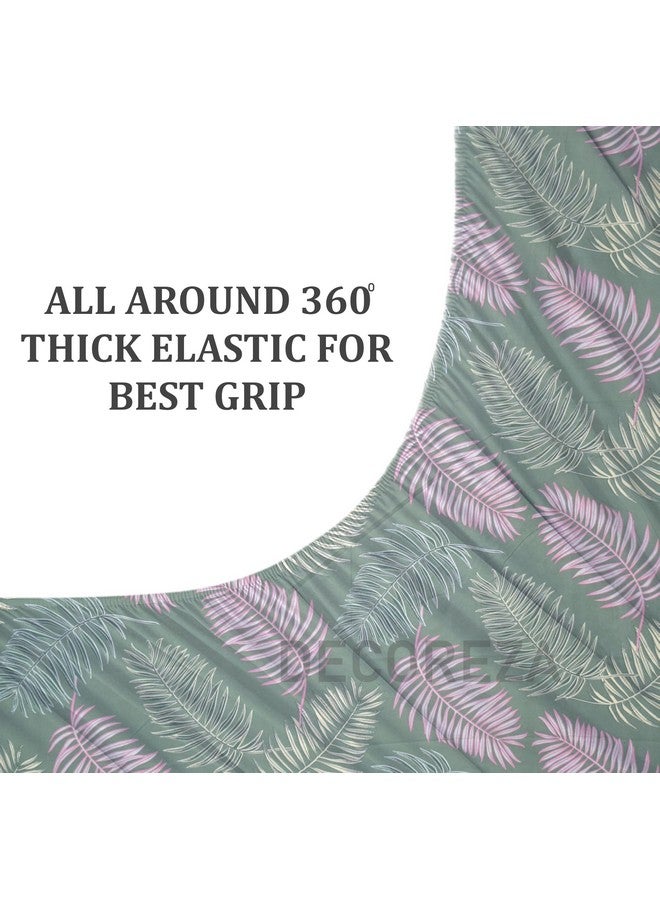 DECOREZA King Size Elastic Fitted Bedsheet with Deep Pocket Cotton Feel Bed Sheet for Double Bed, Soft, Breathable & Wrinkle-Resistant, Includes 2 Pillow Covers, Size - 72"x78" Light Mauve - Image 3