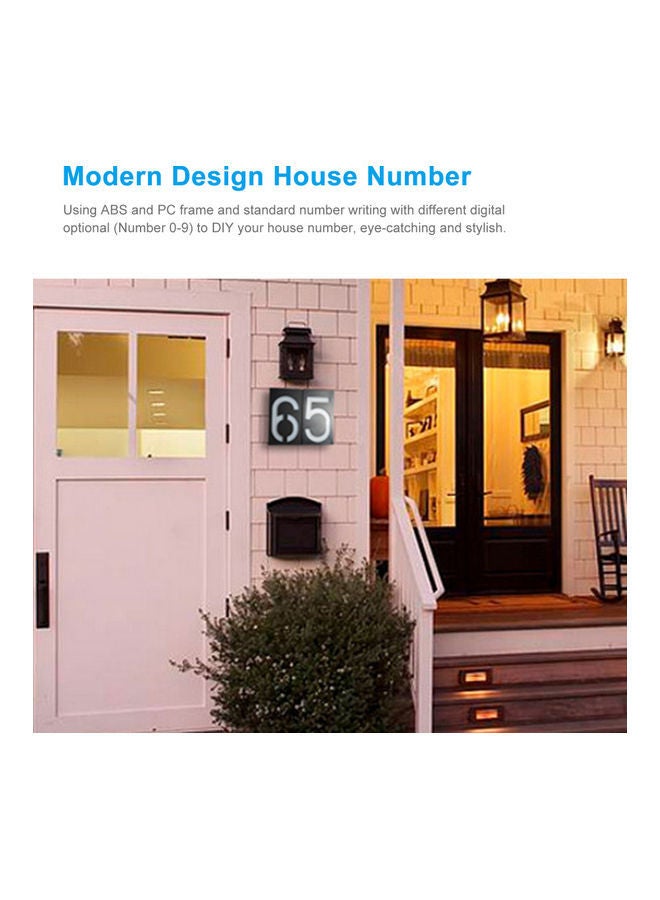 نيبمينينت مصباح على شكل رقم منزل يعمل بالطاقة الشمسية أسود/ أبيض - Image 5