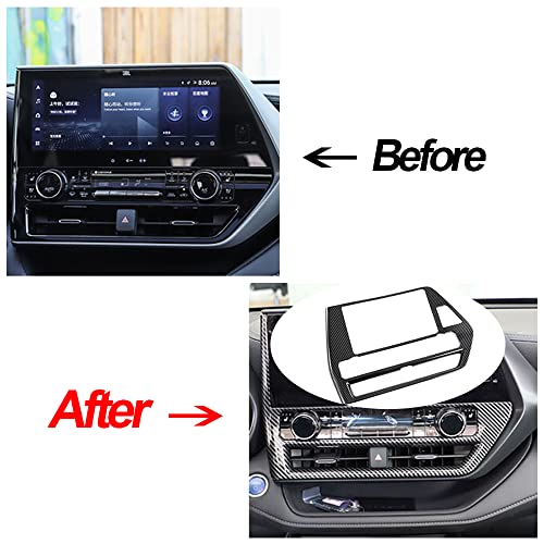 XITER Carbon Fiber Navigation Panel Trim Cover Interior Central Control Air Conditioning Vents Frame Panel Cover Trim Automobile Accessories For For Toyota Highlander XSE XLE LE L 2020-2025 - Image 3