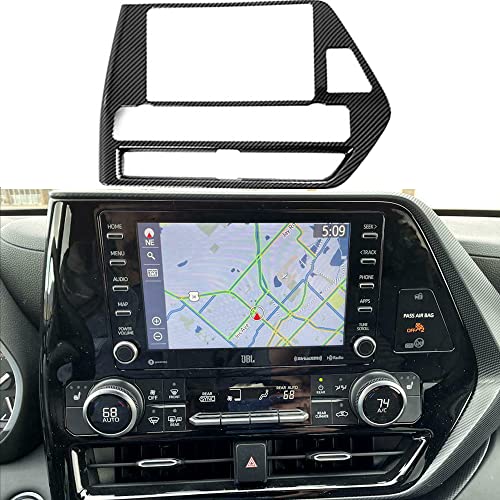XITER Carbon Fiber Navigation Panel Trim Cover Interior Central Control Air Conditioning Vents Frame Panel Cover Trim Automobile Accessories For For Toyota Highlander XSE XLE LE L 2020-2025 - Image 1