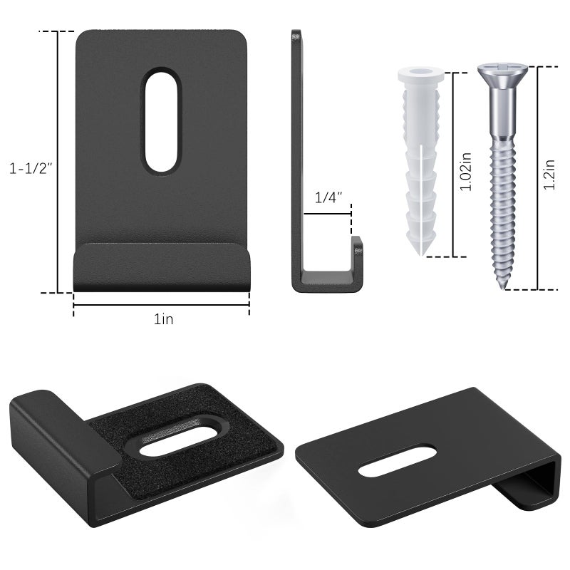 BAGTeck 6Pcs Metal Mirror Clips for Wall Mounting, Mirror Holder Clips Heavy Mirror Hangers for The Wall (Black) - Image 2