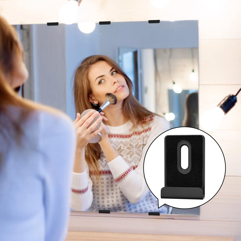 BAGTeck 6Pcs Metal Mirror Clips for Wall Mounting, Mirror Holder Clips Heavy Mirror Hangers for The Wall (Black) - Image 4