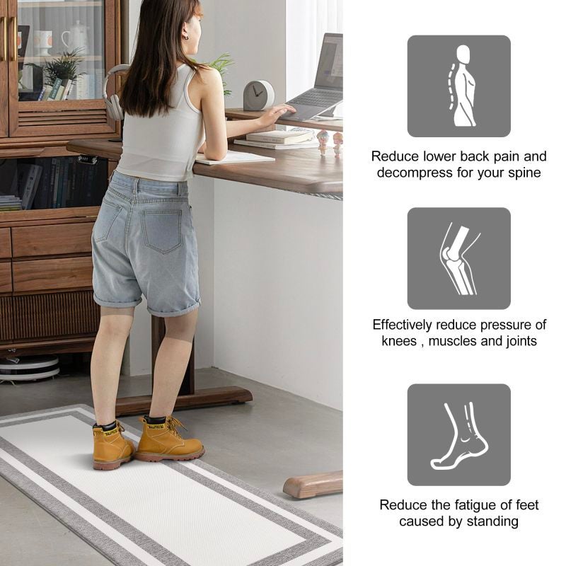 Anti Fatigue Kitchen Mat 17x47 Light Grey Ergonomic Cushioned Standing Mat - Waterproof Easy Clean Non Slip Floor Mat for Kitchen Sink Laundry Room - Image 4