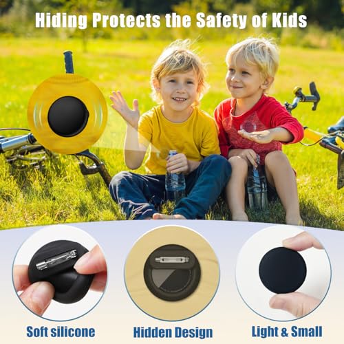Wowwat Compatible with Apple Air Tags Holder for Kids, 1 Pack Hidden Case with Safety Pin, Anti-Lost for Kids, Baby, Elderly, Luggage, Shoe, Clothes,Backpack -Black - Image 3