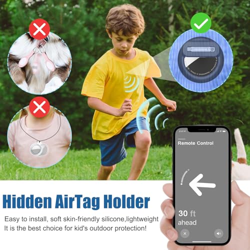 Wowwat Compatible with Apple Air Tags Holder for Kids, 1 Pack Hidden Case with Safety Pin, Anti-Lost for Kids, Baby, Elderly, Luggage, Shoe, Clothes,Backpack -Black - Image 2