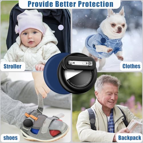 Wowwat Compatible with Apple Air Tags Holder for Kids, 1 Pack Hidden Case with Safety Pin, Anti-Lost for Kids, Baby, Elderly, Luggage, Shoe, Clothes,Backpack -Black - Image 4
