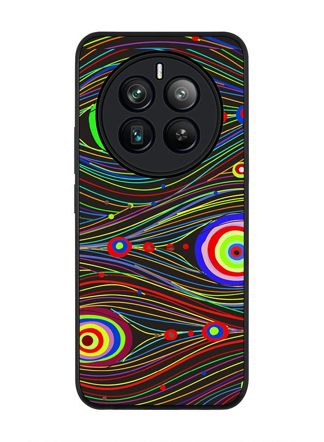 Stylizedd Rugged Black edge case for Realme 12 Pro / Realme 12 Pro Plus 5G, Slim fit Soft Case Flexible TPU Gel Thin Cover -  Peacock Eyes - Image 1