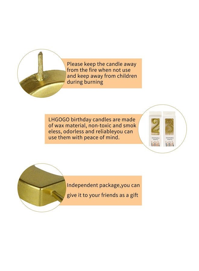 LHGOGO Gold 50th Birthday Candles for Cake, Number 50 Glitter Candle Party Anniversary Cakes Decoration for Women or Men - Image 3