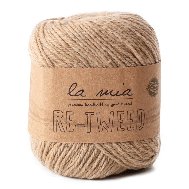 1 Ball La Mia ReTweed Knitting Yarn40 Wool40 Polyester20 Acrylic 35 Oz 100 g 202 Yrds 185 m Worsted Beige L122