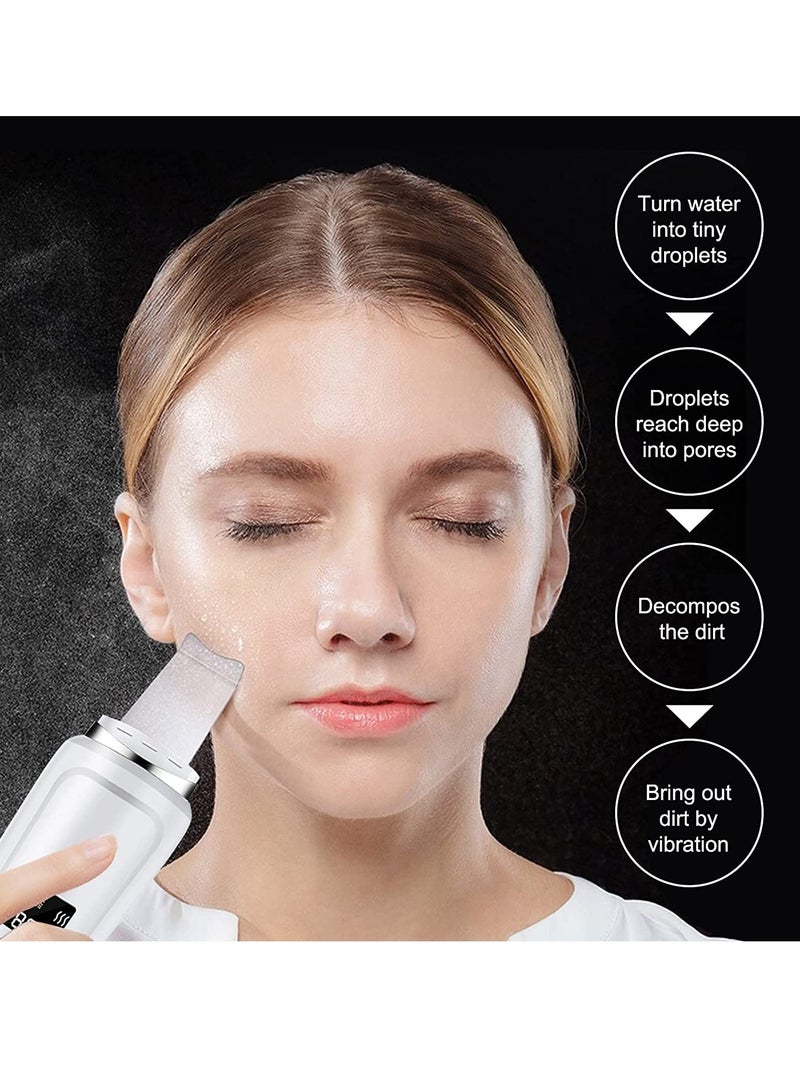 general Facial Skin Scrubber Spatula, 4 Modes Pore Cleaner Blackhead Remover Tools for Deep Cleaning-White - Image 2