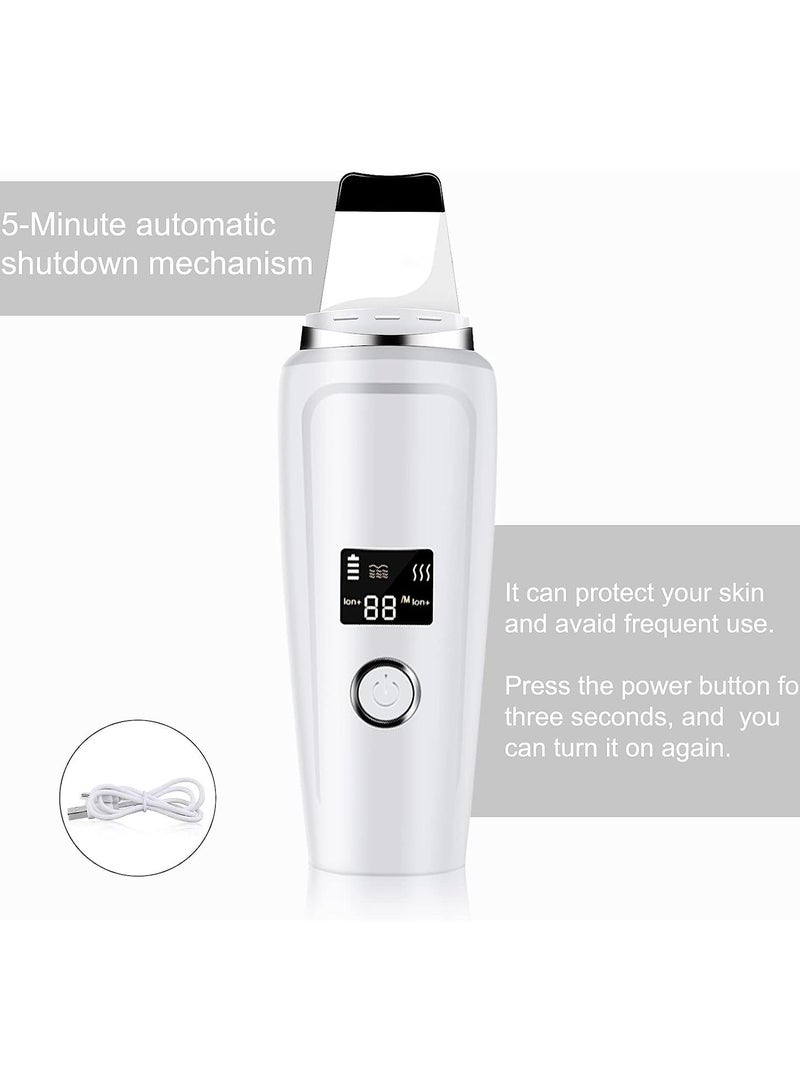 general Facial Skin Scrubber Spatula, 4 Modes Pore Cleaner Blackhead Remover Tools for Deep Cleaning-White - Image 5