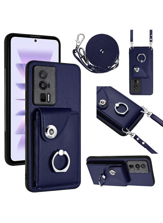 The Bros Case For Xiaomi Redmi K60 / K60 Pro Organ Card Bag Ring Holder Phone Case with Long Lanyard