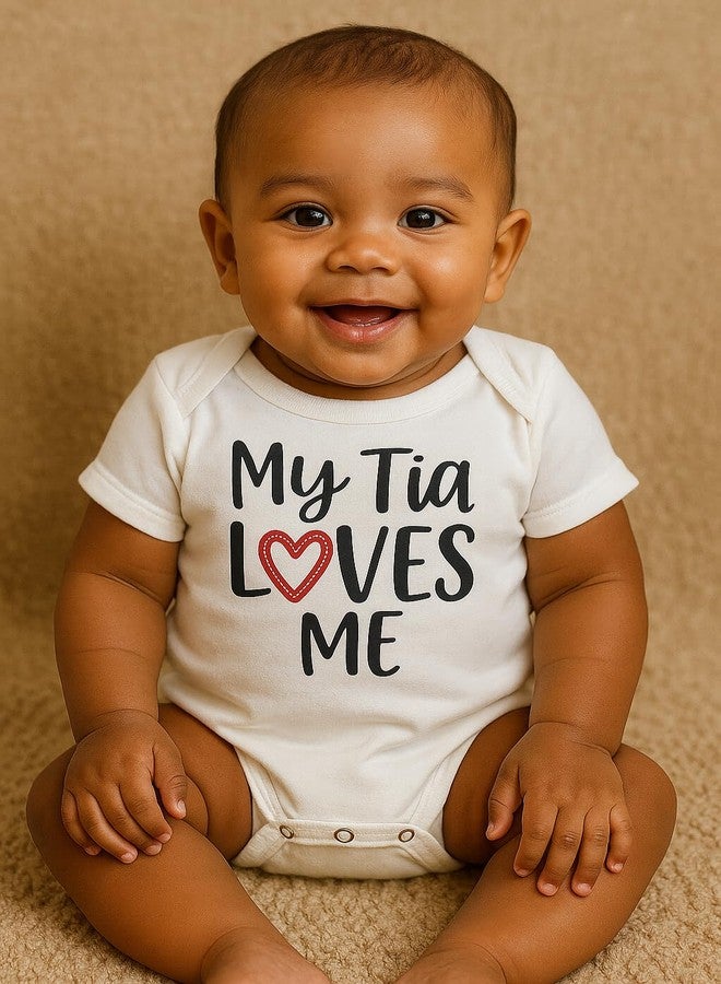 Witty and Bitty My Tia Loves Me Onesie/Bodysuit Gift for Sobrino Sobrina (0-3 months) - Image 4