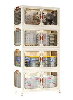 Reko Collapsible Storage Bins - 4-tier storage bins with lids, large plastic storage bins with lids and doors  - Image 1