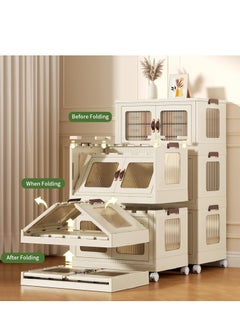 Reko Collapsible Storage Bins - 4-tier storage bins with lids, large plastic storage bins with lids and doors  - Image 2