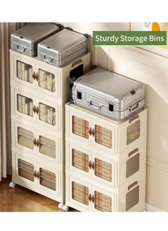 Reko Collapsible Storage Bins - 4-tier storage bins with lids, large plastic storage bins with lids and doors  - Image 3