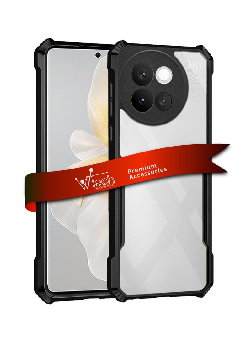 Wtech Vivo V40 Lite 5G 2024 Hybrid TPU Silicone With Raised Armour Bumpers Slim Case Cover - Black - Image 1