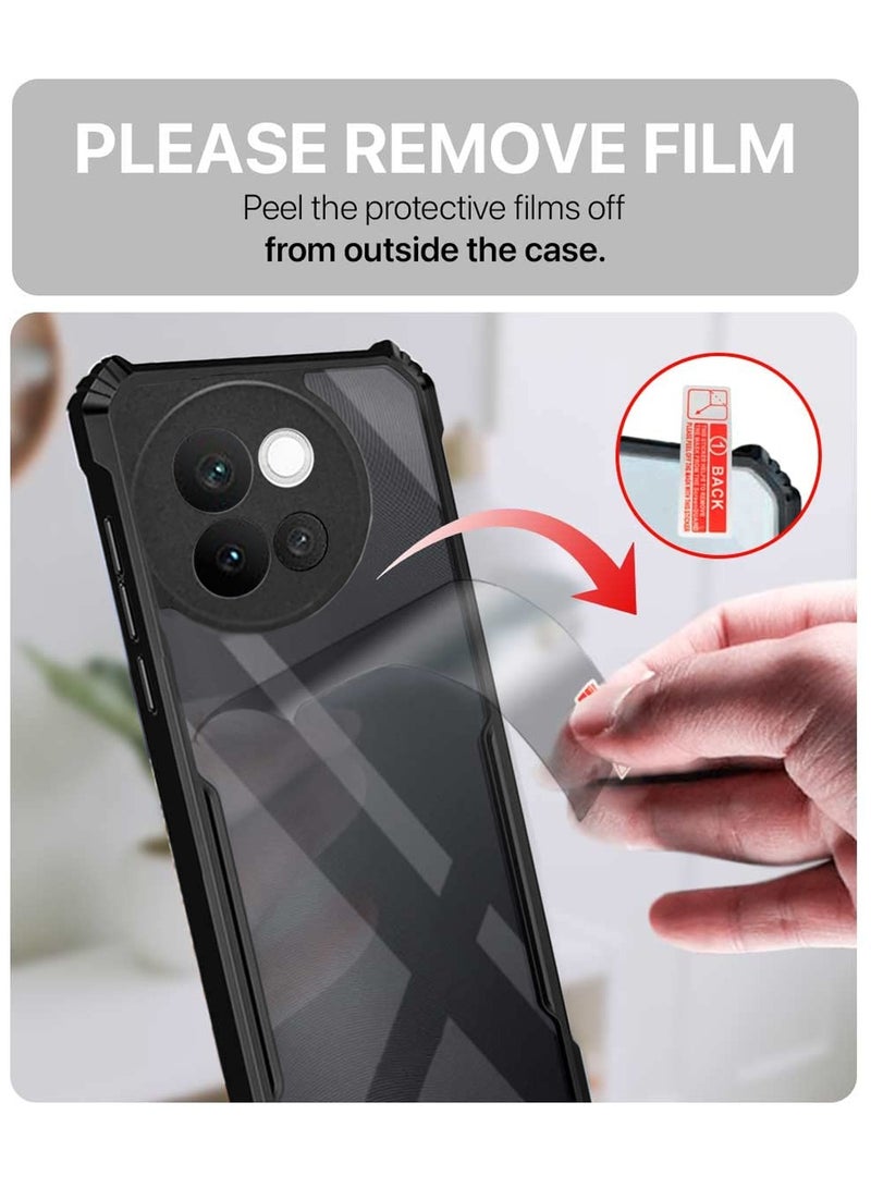 Wtech Vivo V40 Lite 5G 2024 Hybrid TPU Silicone With Raised Armour Bumpers Slim Case Cover - Black - Image 5