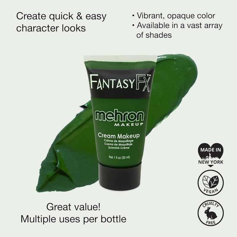 Mehron Makeup Fantasy F/X Water Based Face & Body Paint - Green (1 oz) - Image 2