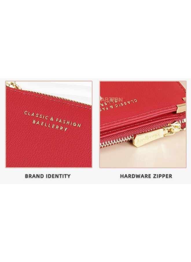 baellerry Korean Women's Purse Short Fashion Zipper Multi-card Button Purse Woman  - Image 5