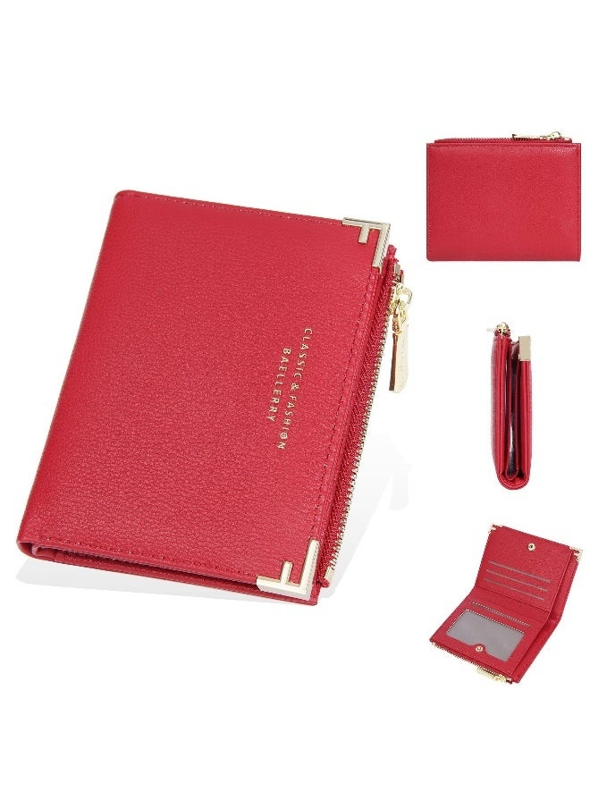 baellerry Korean Women's Purse Short Fashion Zipper Multi-card Button Purse Woman  - Image 1
