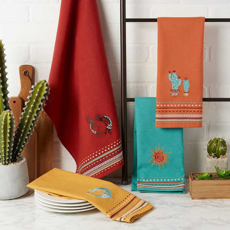 DII Tabletop Collection, Southwest Hacienda Stripe, Dishtowel Set, 18x28, Assorted, 4 Piece - Image 5