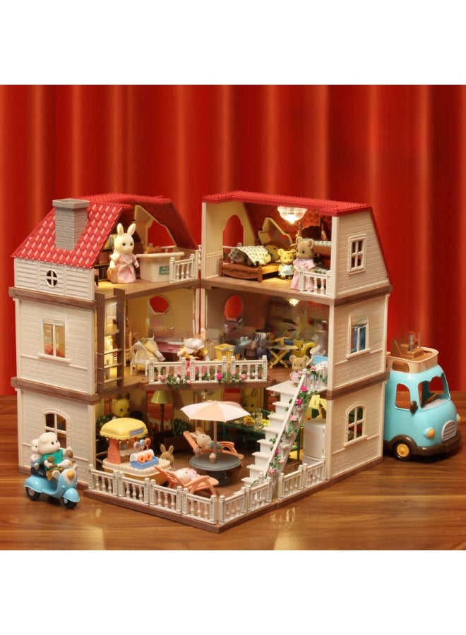 Children's Play House Villa Set Toy Forest Animal Family Mini Doll Girl Play House Toy Model-Specifications:H11 Brown Mouse - Image 3