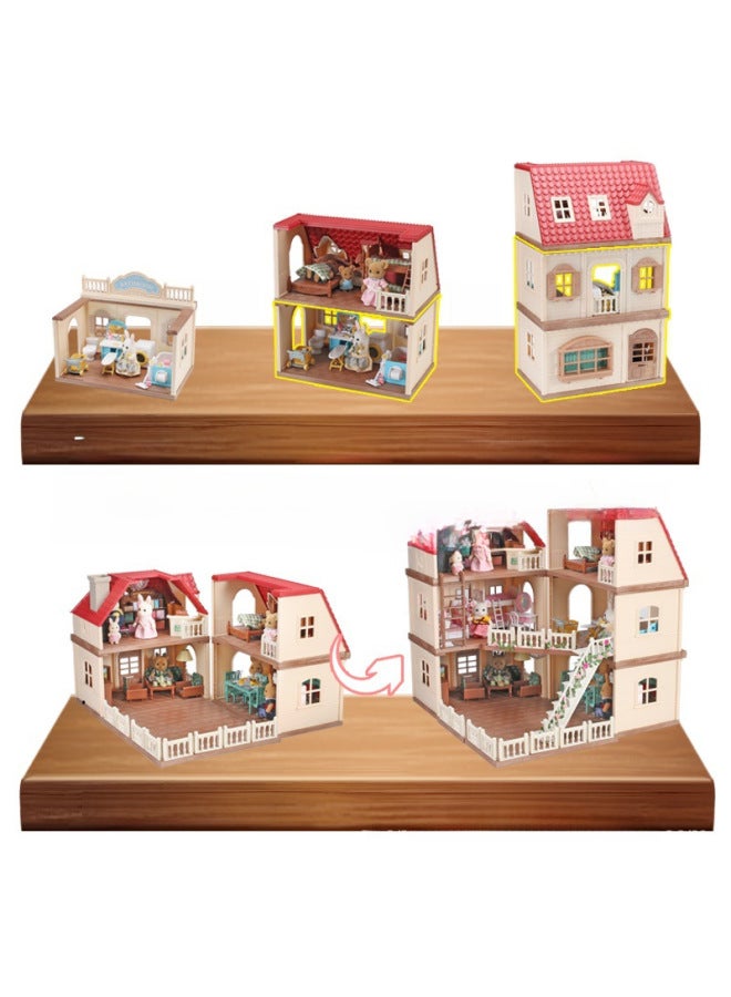 Children's Play House Villa Set Toy Forest Animal Family Mini Doll Girl Play House Toy Model-Specifications:H11 Brown Mouse - Image 5