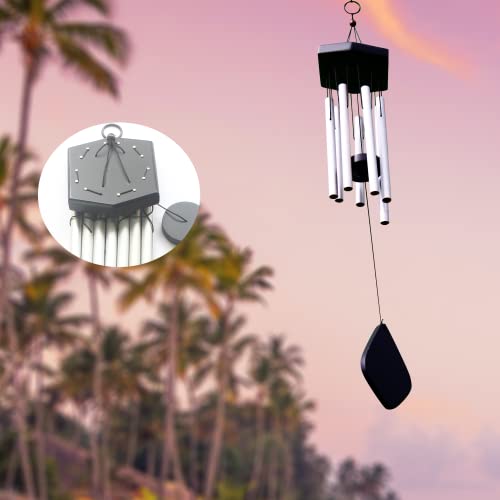 Lilone 7 Pipe Silver Wind Chimes for Home Positive Energy | Windchimes for Balcony Bedroom with Sweet Sound | 60 cm Long - Image 4