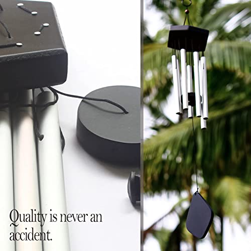 Lilone 7 Pipe Silver Wind Chimes for Home Positive Energy | Windchimes for Balcony Bedroom with Sweet Sound | 60 cm Long - Image 2