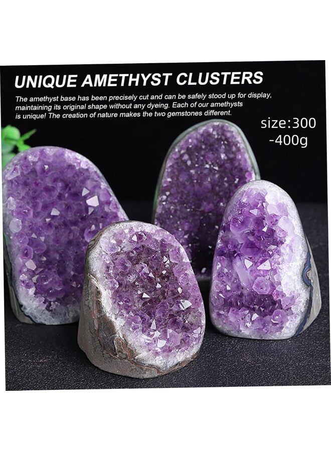 LAMAY Natural Amethyst Cluster with Polished Edges, 300G Real Raw Geode Healing Crystal Rock from Uruguay Deep Purple Decor Crystals and Healing Stones for Home Desk Deraction - Image 2