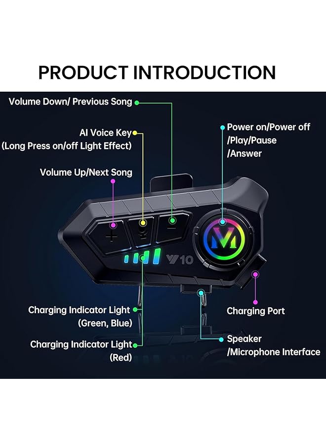 YARDHOBI Motorcycle Helmet Speakers, Skiing Earphone, Waterproof Bluetooth Helmet Headset, Ultra-Thin Wireless Bluetooth Headphones For All Helmets, Ipx6 Automatic Answer/Call Music Control/Intelligent Noise - Image 4
