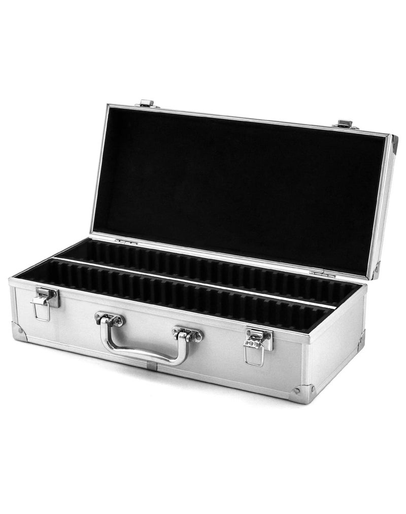 QWORK Coin Case, Aluminum Storage Box Coin Holder Coin Collector with 50 Slots, compatible with PCGS/NGC Coin Plate, 1 Pack - Image 1