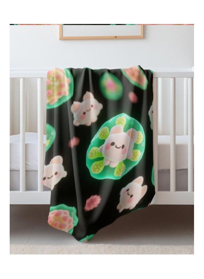 عام بطانية رقيقة من الفانيلا الكرتونية للأطفال أو الطلاب (دافئة ومريحة ومناسبة للنوم والألعاب) 100 سم * 150 سم - Image 1