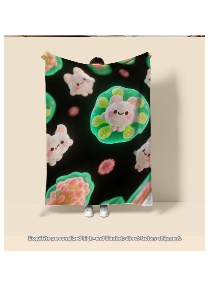 عام بطانية رقيقة من الفانيلا الكرتونية للأطفال أو الطلاب (دافئة ومريحة ومناسبة للنوم والألعاب) 100 سم * 150 سم - Image 4