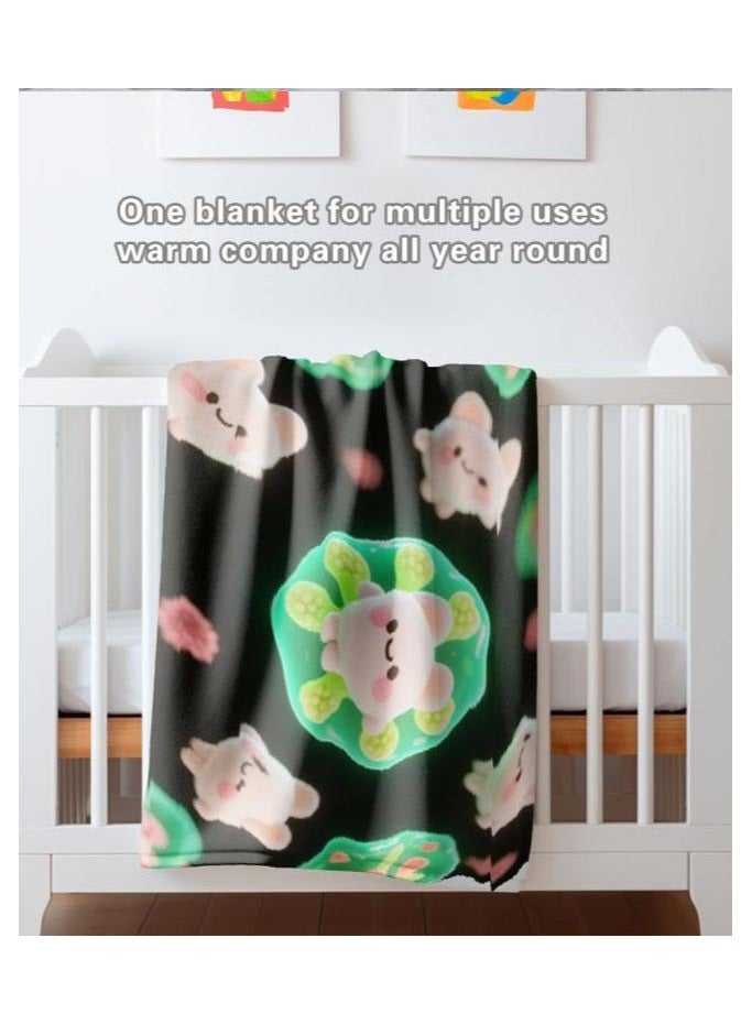 عام بطانية رقيقة من الفانيلا الكرتونية للأطفال أو الطلاب (دافئة ومريحة ومناسبة للنوم والألعاب) 100 سم * 150 سم - Image 5