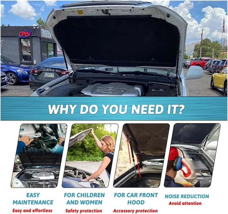 دعامة رفع غطاء محرك سوداء، دعامة غازية، ممتص صدمات لتويوتا 4Runner لكزس GX470 2003 2009 - Image 4