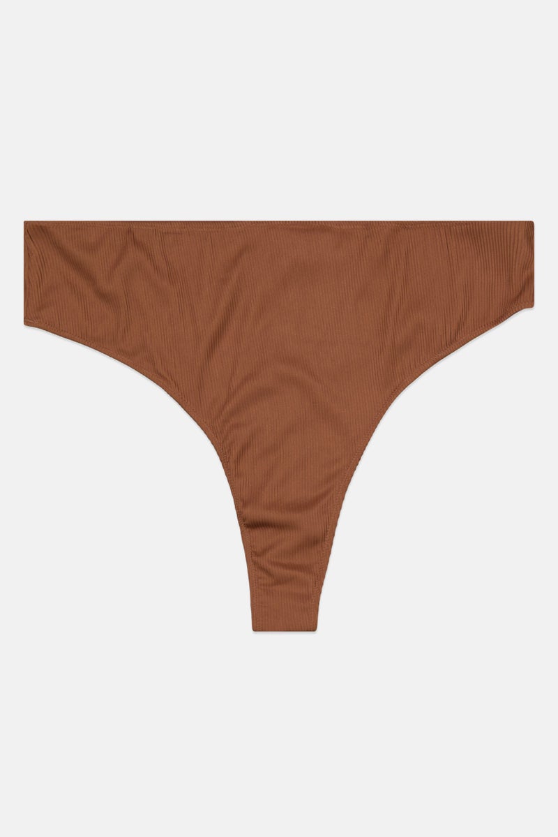 We Are We Wear Women Plain Bikini Bottom, Brown  - Image 1