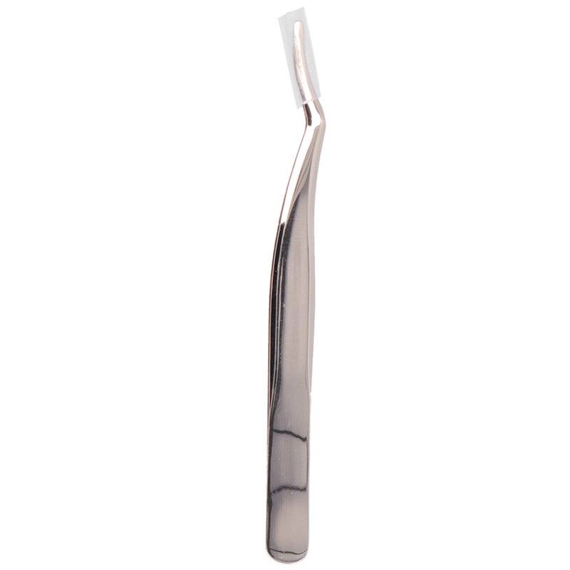 Curved Tip Lash Tweezers: Humanized Opening Size Widened Handle - Smooth Gap-Free Electroplated Head Eyelash Applicator Tool for False Eyelash Application Eyebrow Trimming Small Tasks - Image 1
